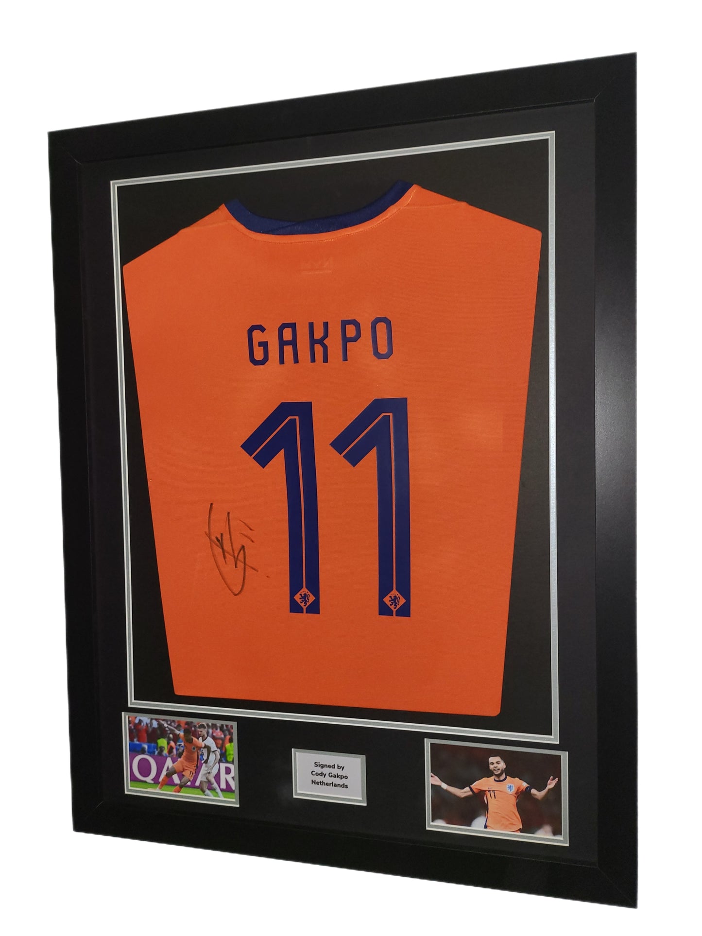 Cody Gakpo Hand Signed Holland Home Euro 2024 Framed Shirt with COA