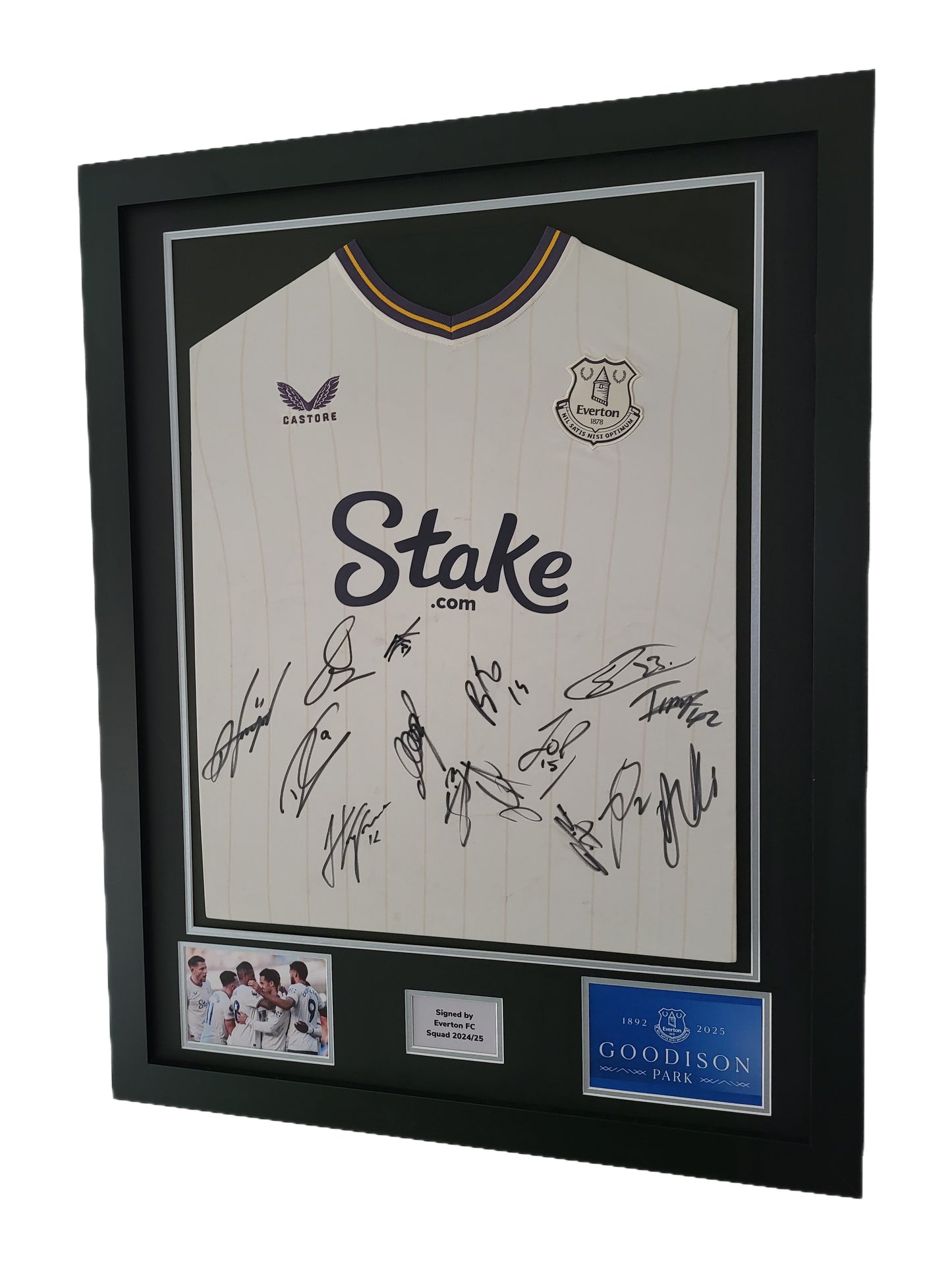 Squad Signed Everton 3rd 2024/25 Framed Shirt with COA