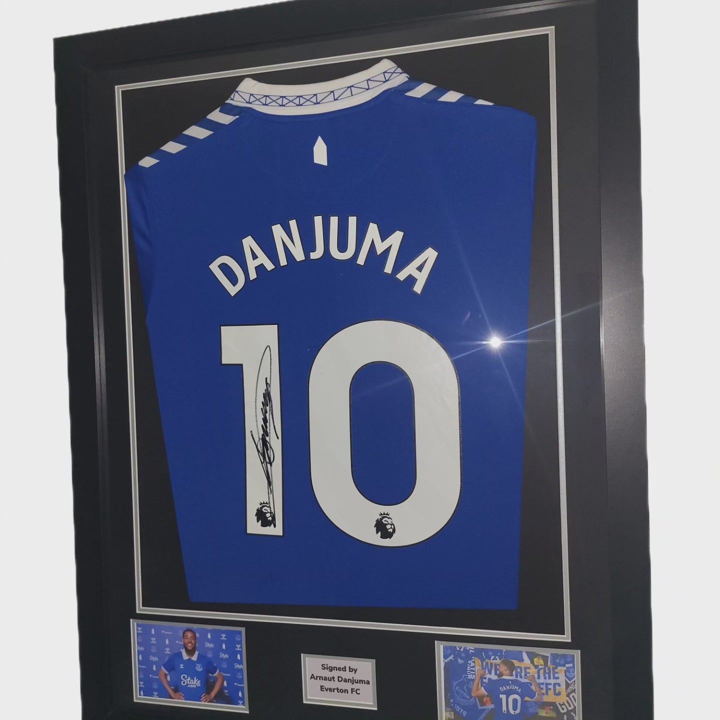 Danjuma Hand Signed Everton Home 2023/24 Framed Shirt with COA