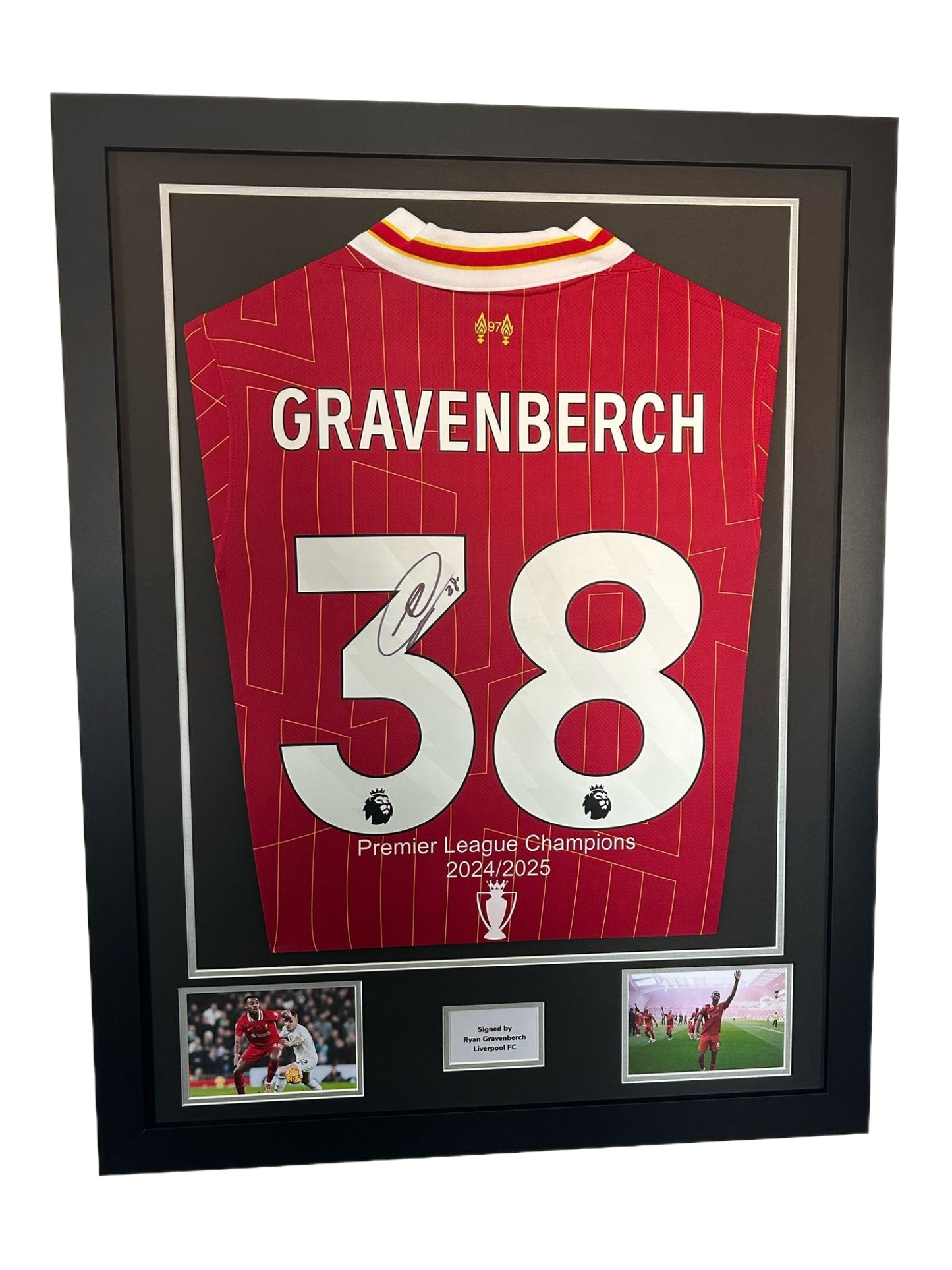 Ryan Gravenberch Hand Signed Liverpool Home 2024/25 Framed Shirt with COA