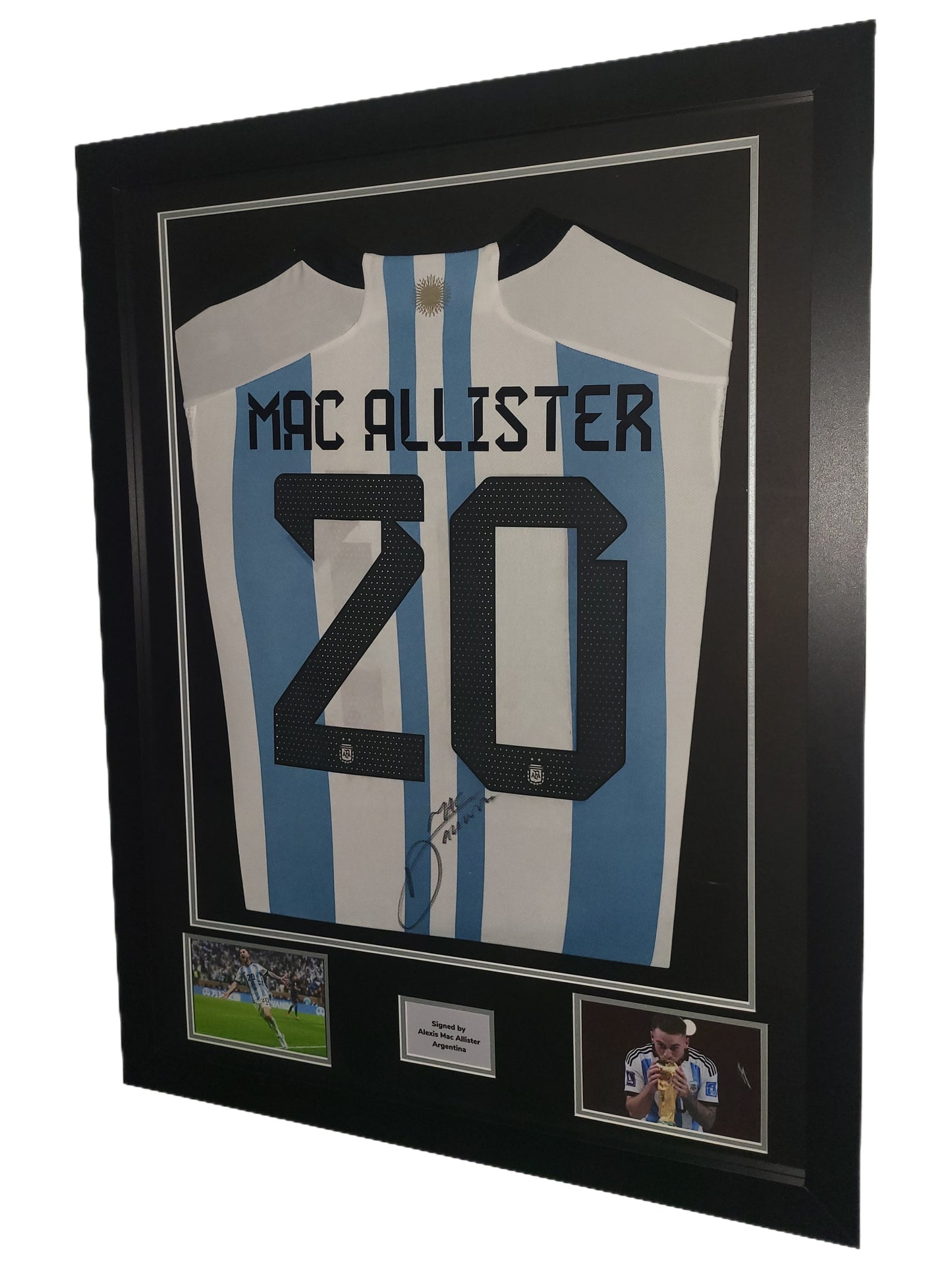 Alexis Mac Allister Hand Signed Argentina Framed Shirt with COA