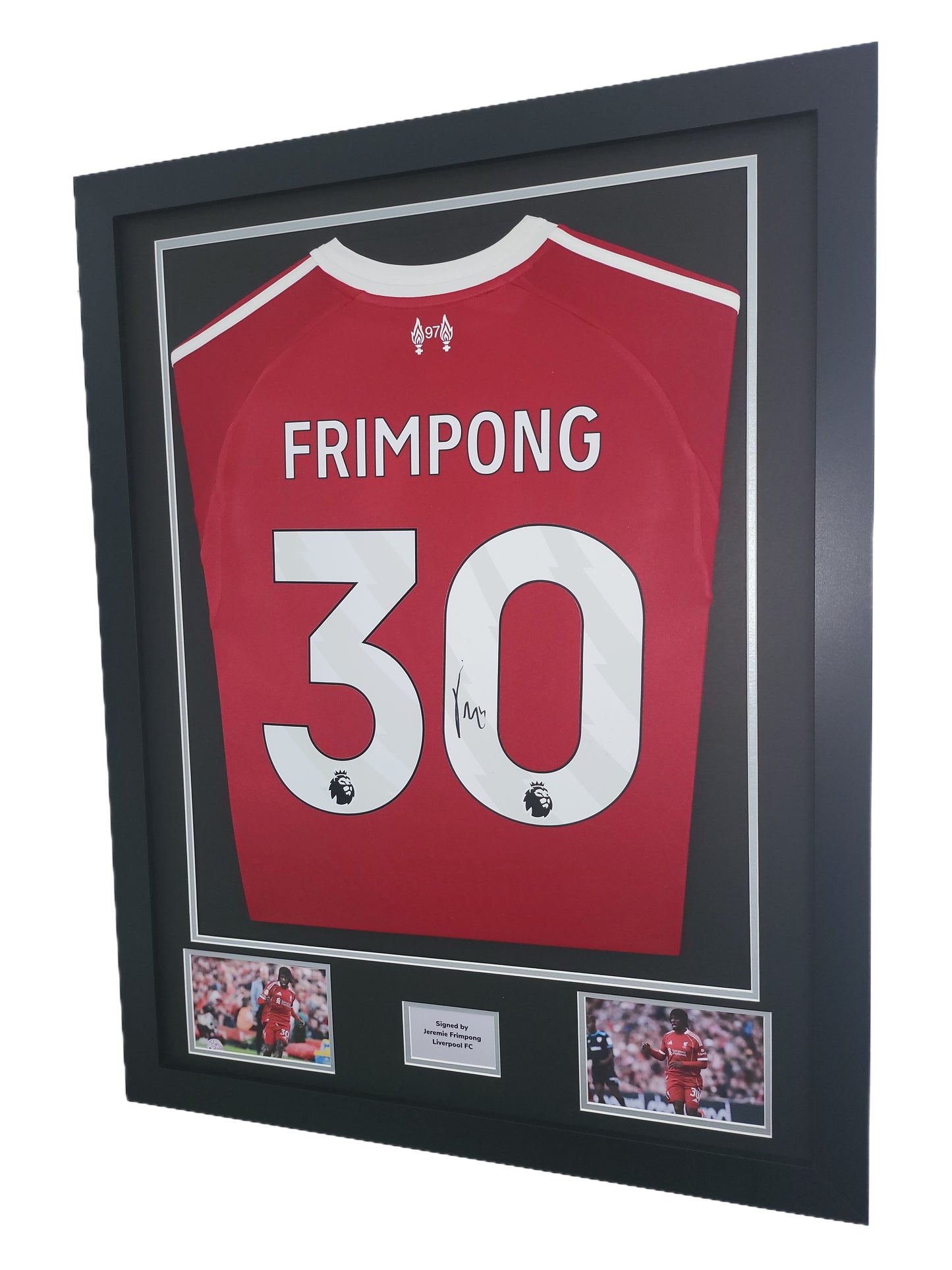 Jeremie Frimpong Hand Signed Liverpool 25/26 Home Framed Shirt with COA