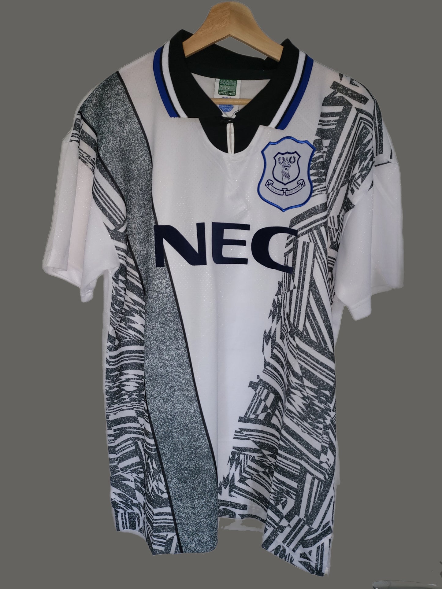 Duncan Ferguson Hand Everton Away 1994/1995 Framed Shirt with COA