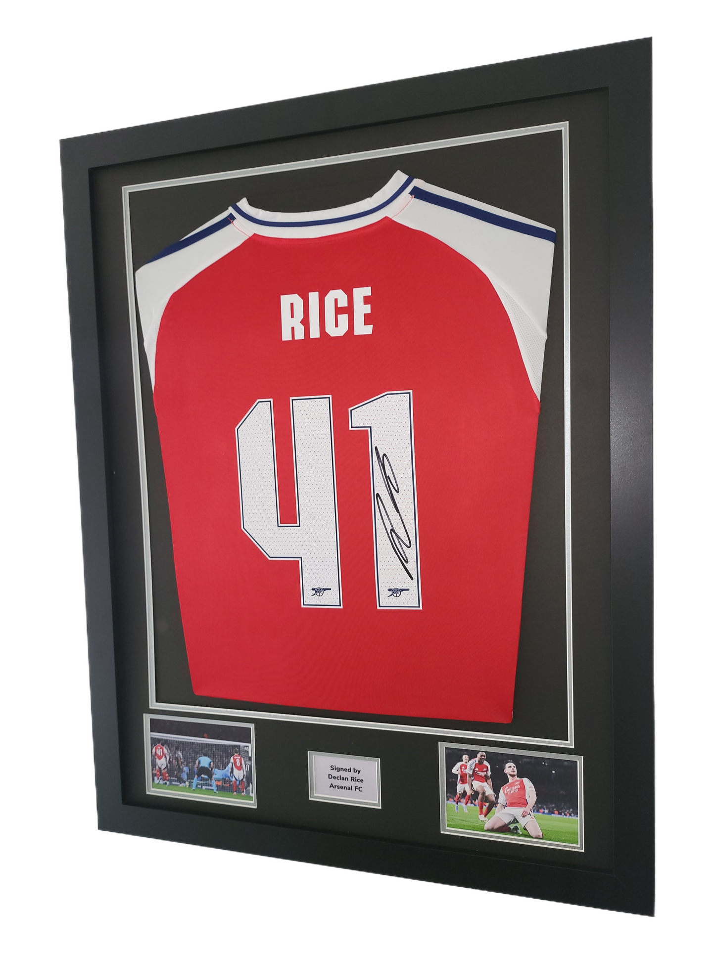 Declan Rice Hand Signed Arsenal FC Home 2024/25 Club Nameset Framed Shirt with COA