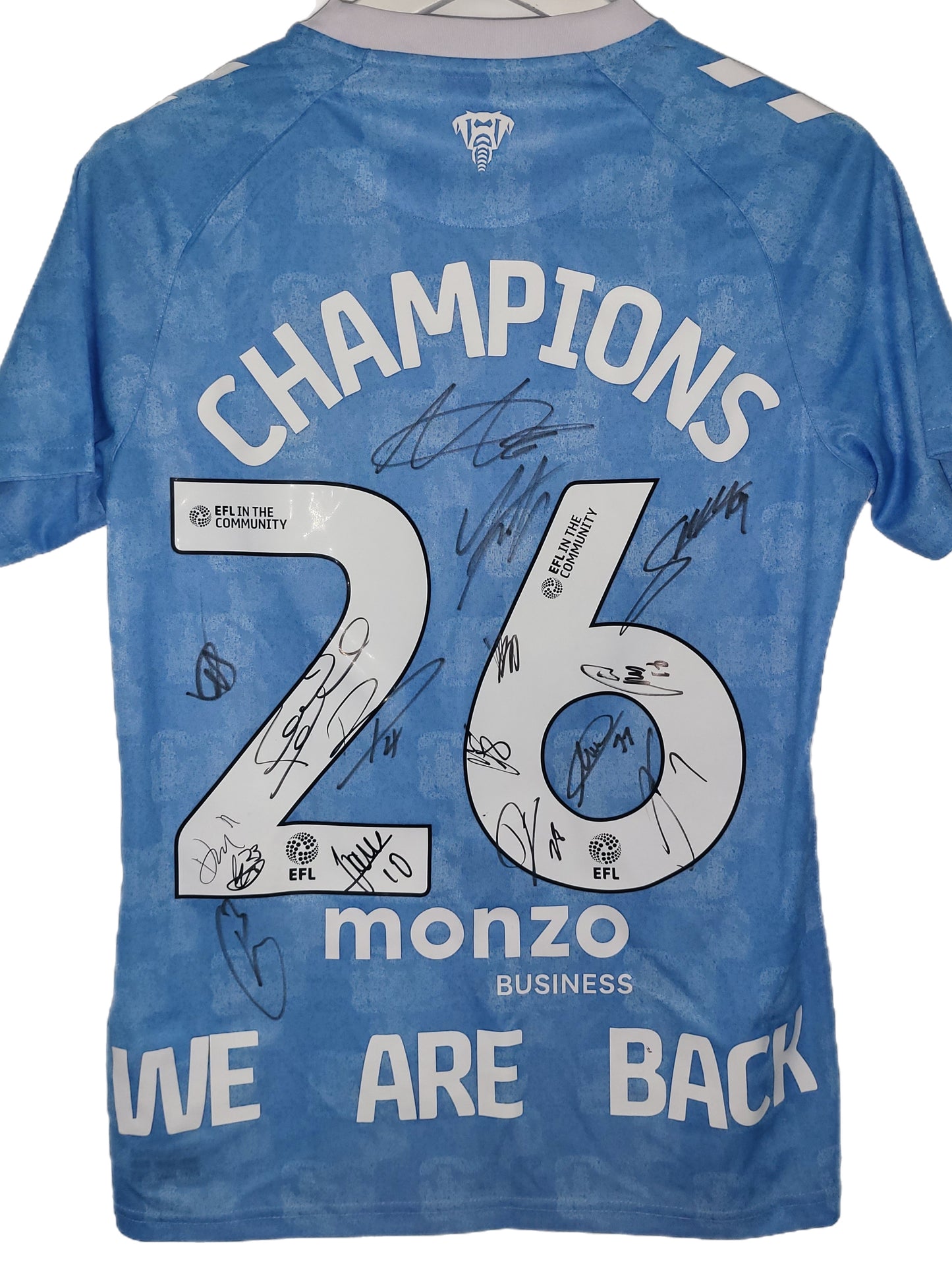 Squad Signed Coventry City Home 2025/26 Champions Shirt with COA