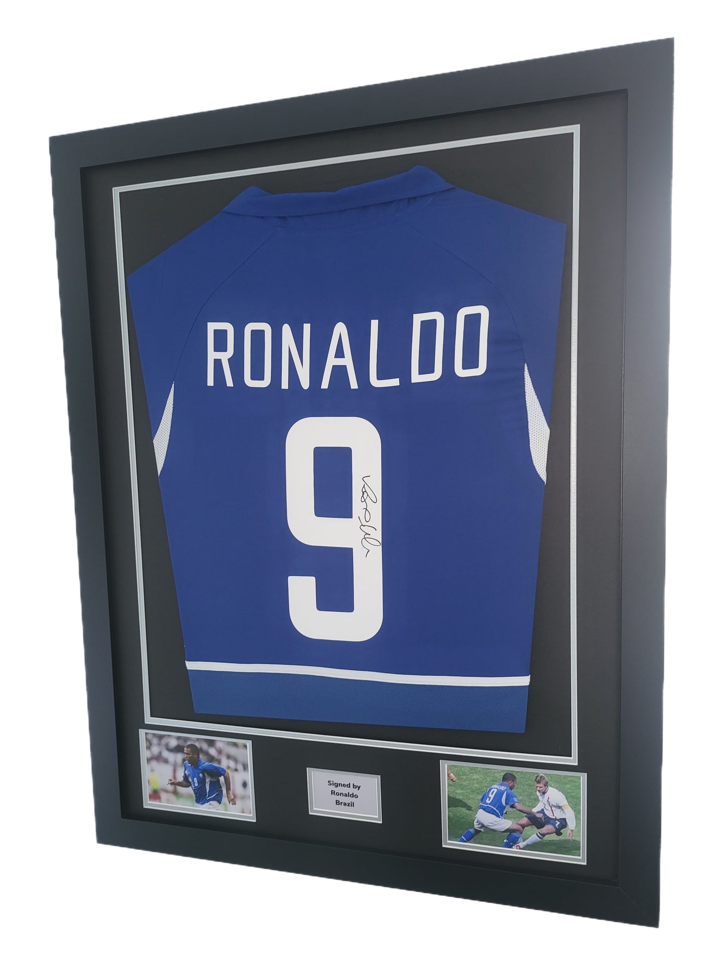 Ronaldo Hand Signed Brazil Away Framed Shirt with COA