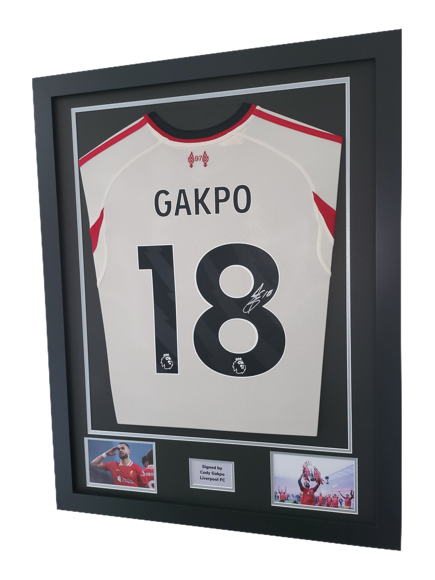 Cody Gakpo Hand Signed Liverpool FC Away 2025/26 Framed Shirt with COA