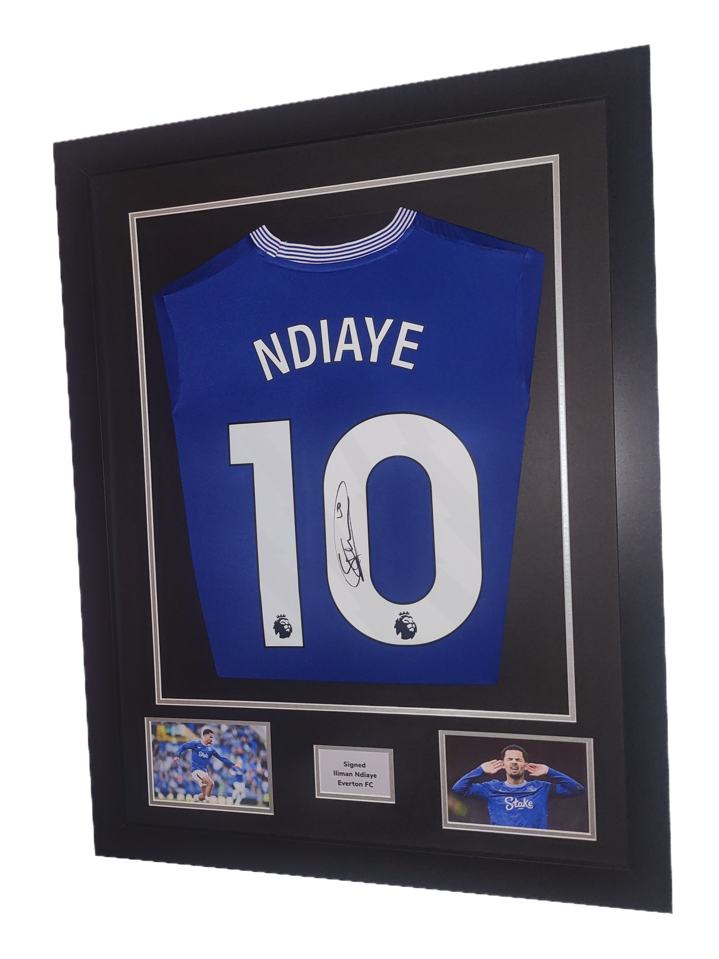 Iliman Ndiaye Hand Signed Everton Home 2024/25 Framed Shirt