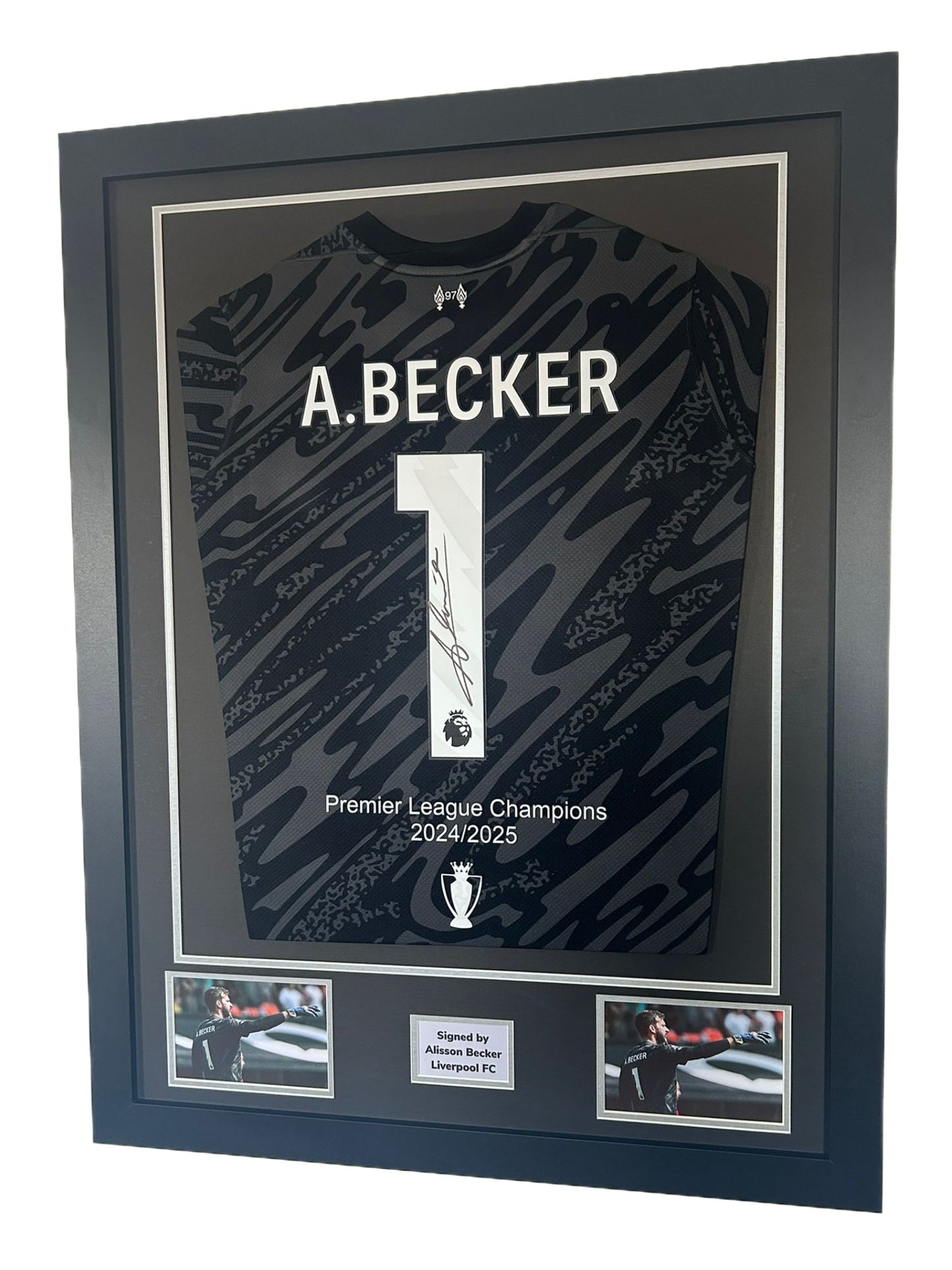 Alisson Becker Hand Signed Liverpool Black 2024/25 Framed Shirt with COA