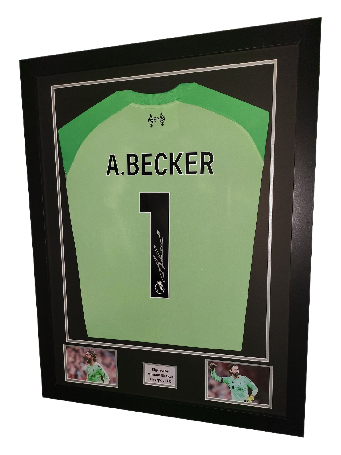 Alisson Becker Hand Signed Liverpool Green 2025/26 Framed Shirt with COA