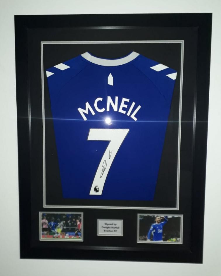 Dwight McNeill Hand Signed Everton Home 2022/23 Framed Shirt