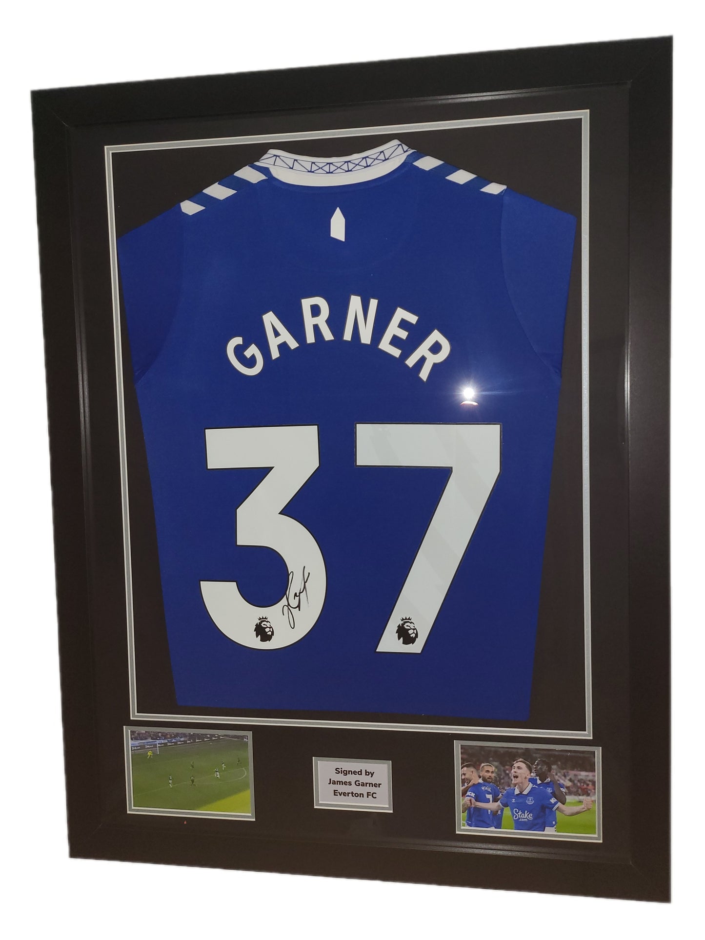 James Garner Hand Signed Everton Home 2023/24 Framed Shirt with COA