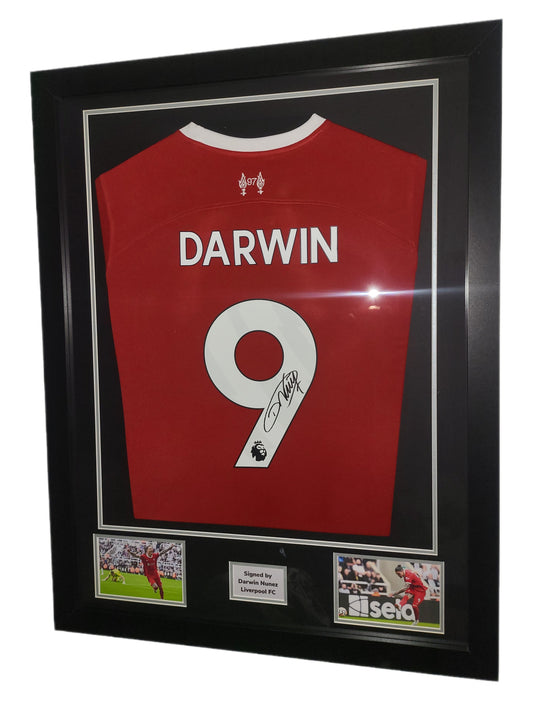 Darwin Nunez Hand Signed Liverpool Home 2023/24 Framed Shirt with COA