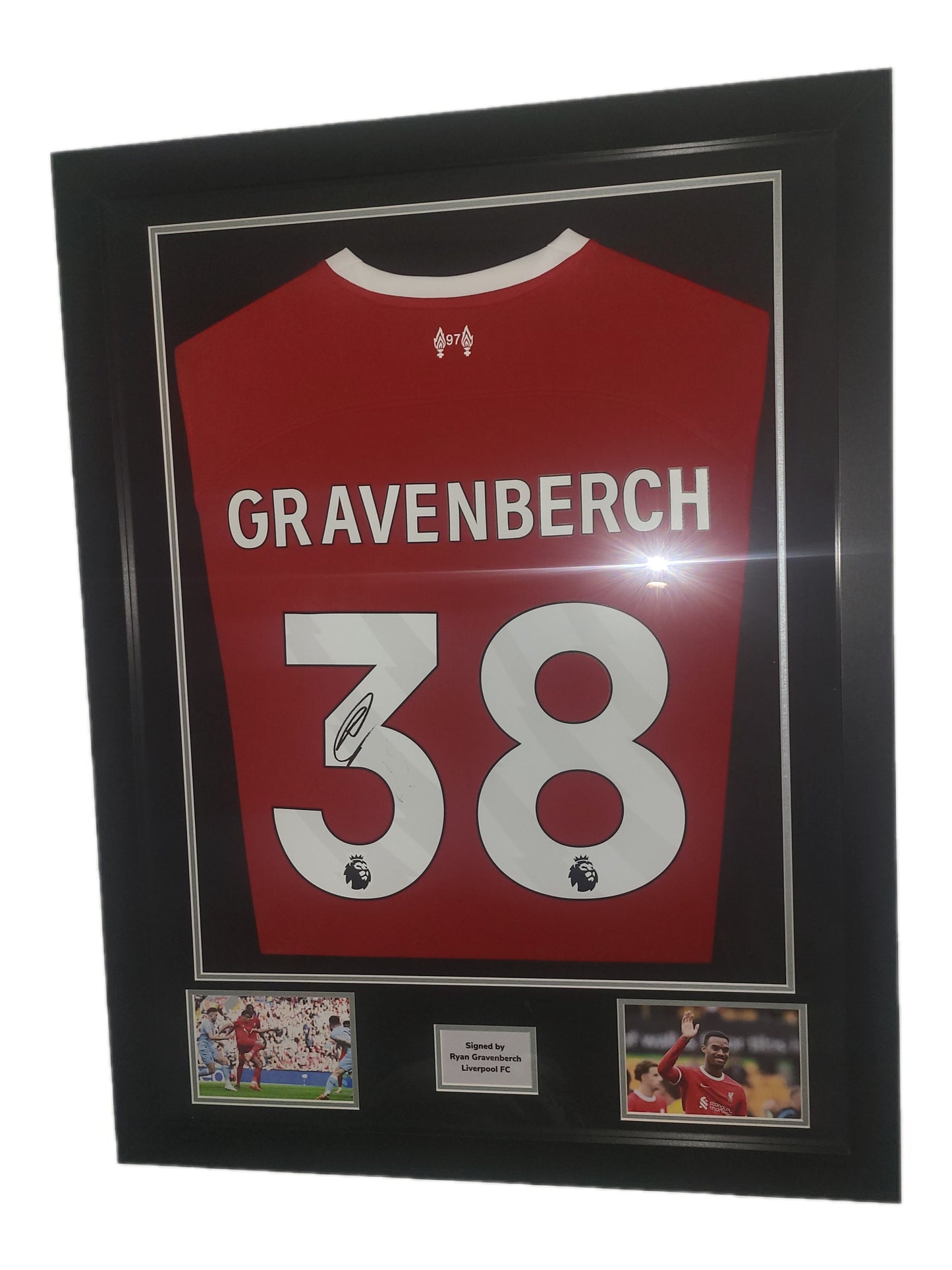 Ryan Gravenberch Hand Signed Liverpool Home 2023/24 Framed Shirt with COA