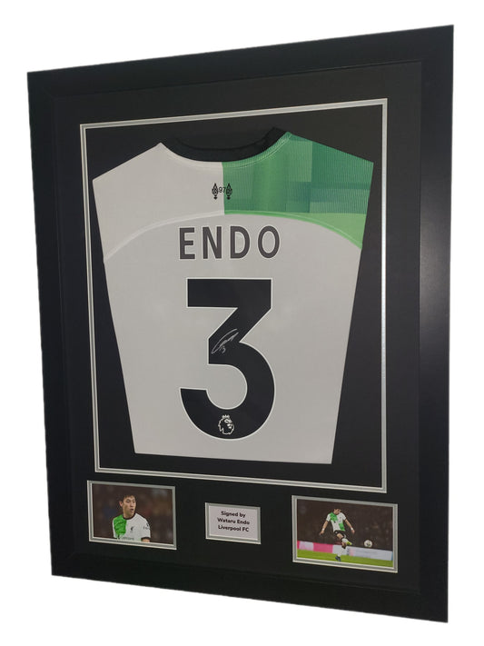 Endo Hand Signed Liverpool FC Away 2023/2024 Framed Shirt with COA