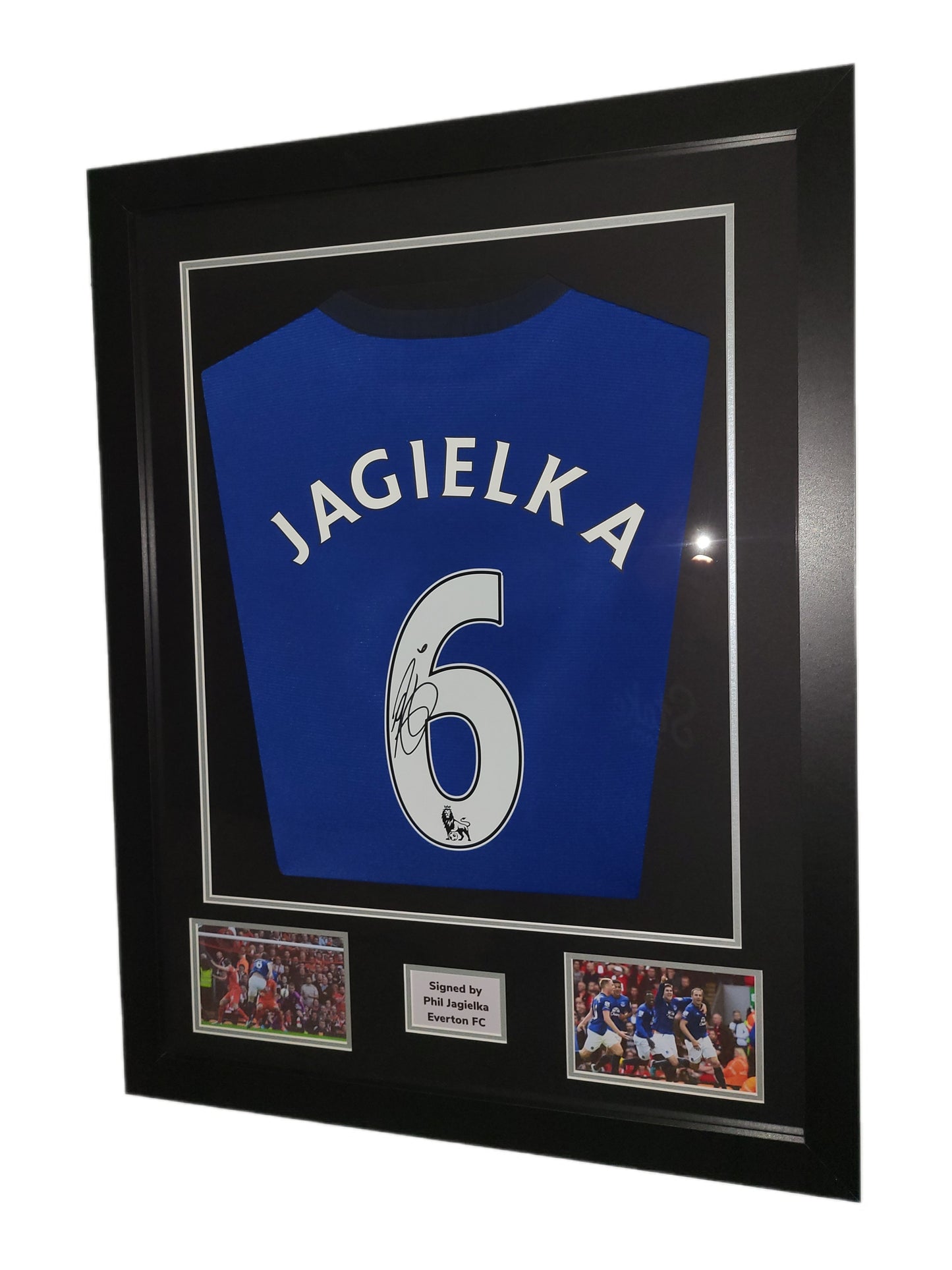 Phil Jagielka Signed Everton Home Framed Shirt with COA