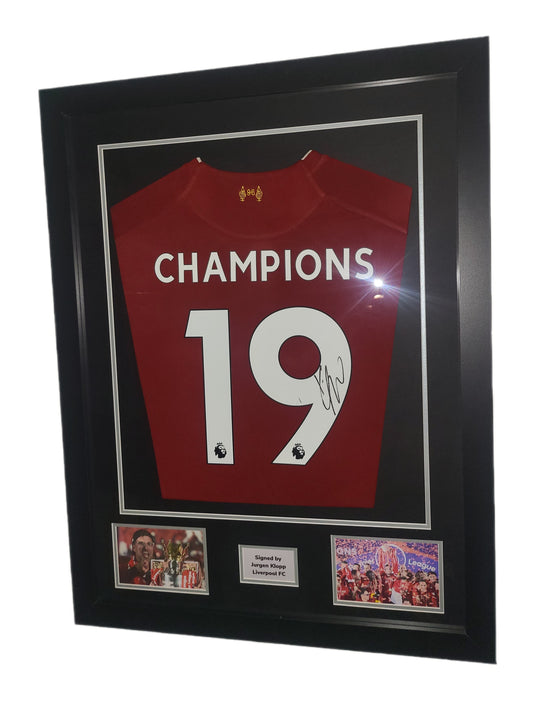 Jurgen Klopp Hand Signed Liverpool Home 2019 League Winning Framed Shirt with COA