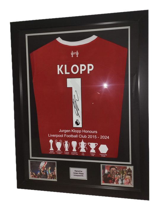Jurgen Klopp Hand Signed Liverpool Home 23/24 Framed Shirt with COA with Honours