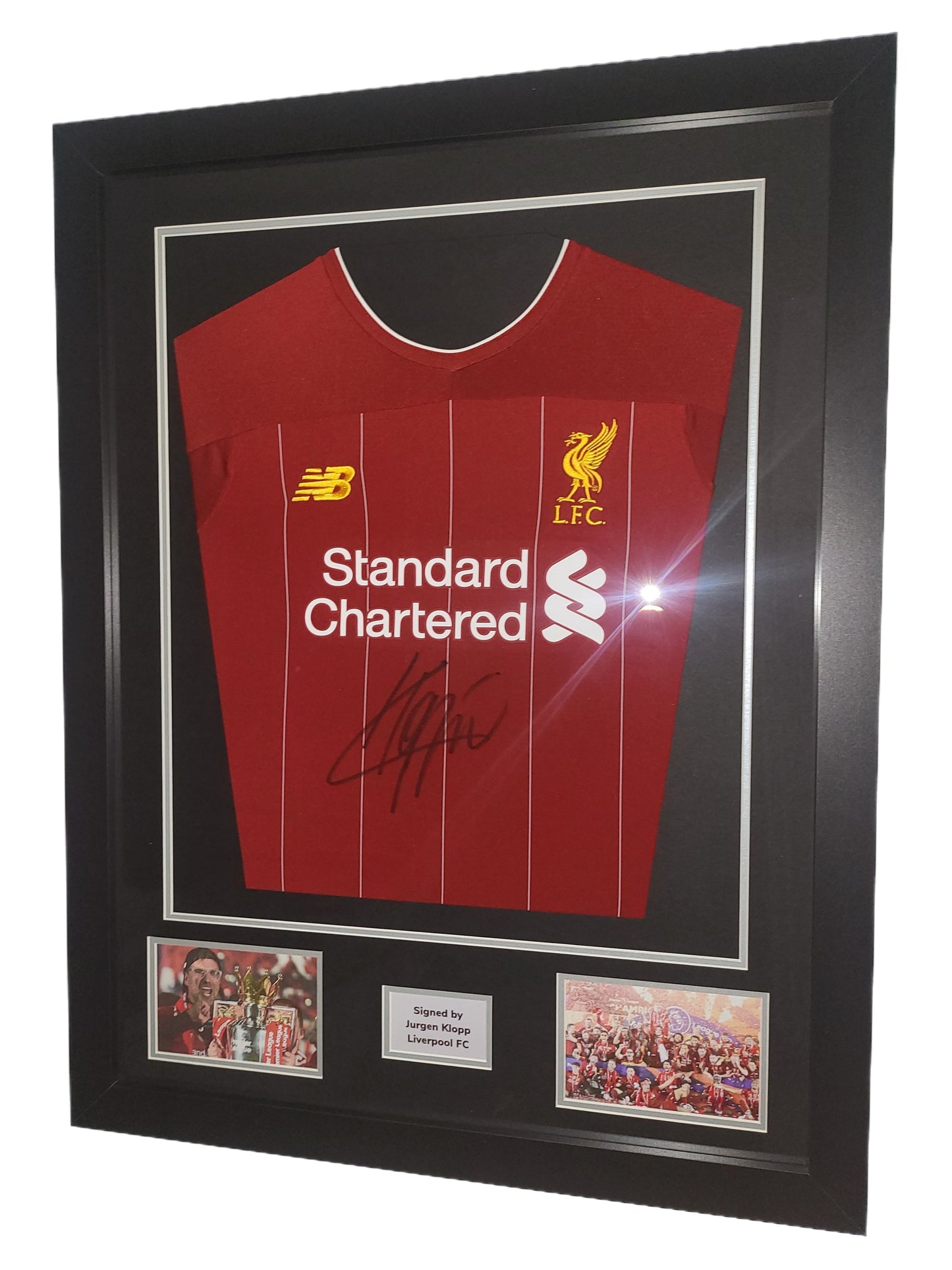 Jurgen Klopp Front Signed Liverpool Home 2019 Premier League Winning Framed Shirt with COA