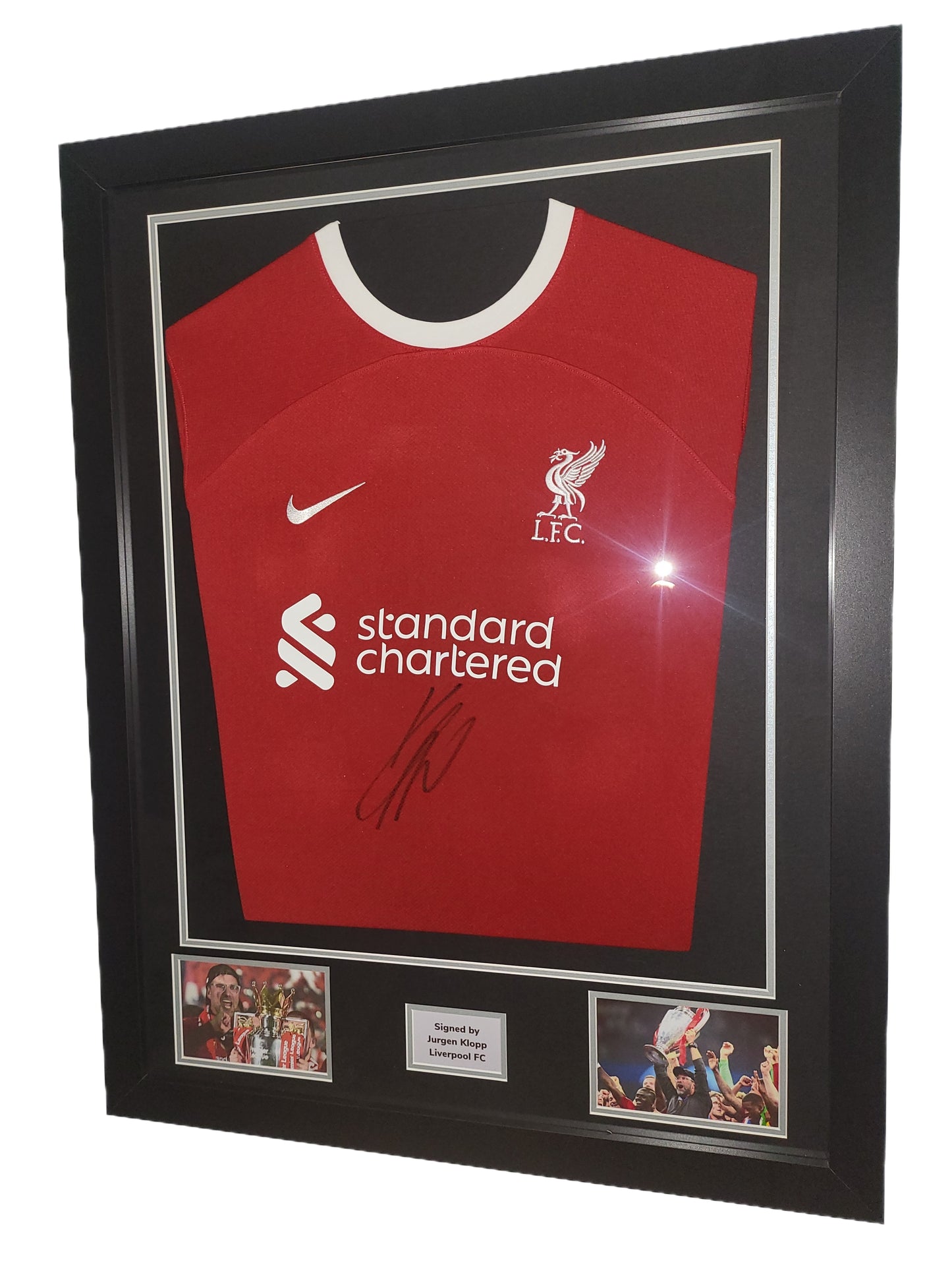 Front signed Jurgen Klopp Liverpool Home 2023/24 Framed Shirt with COA