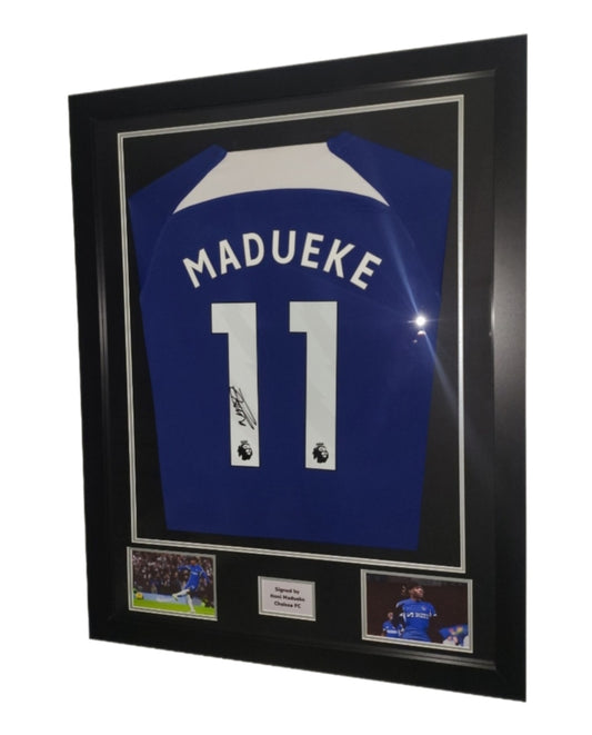 Noni Madueke signed Chelsea 2023/24 League Framed Shirt with COA