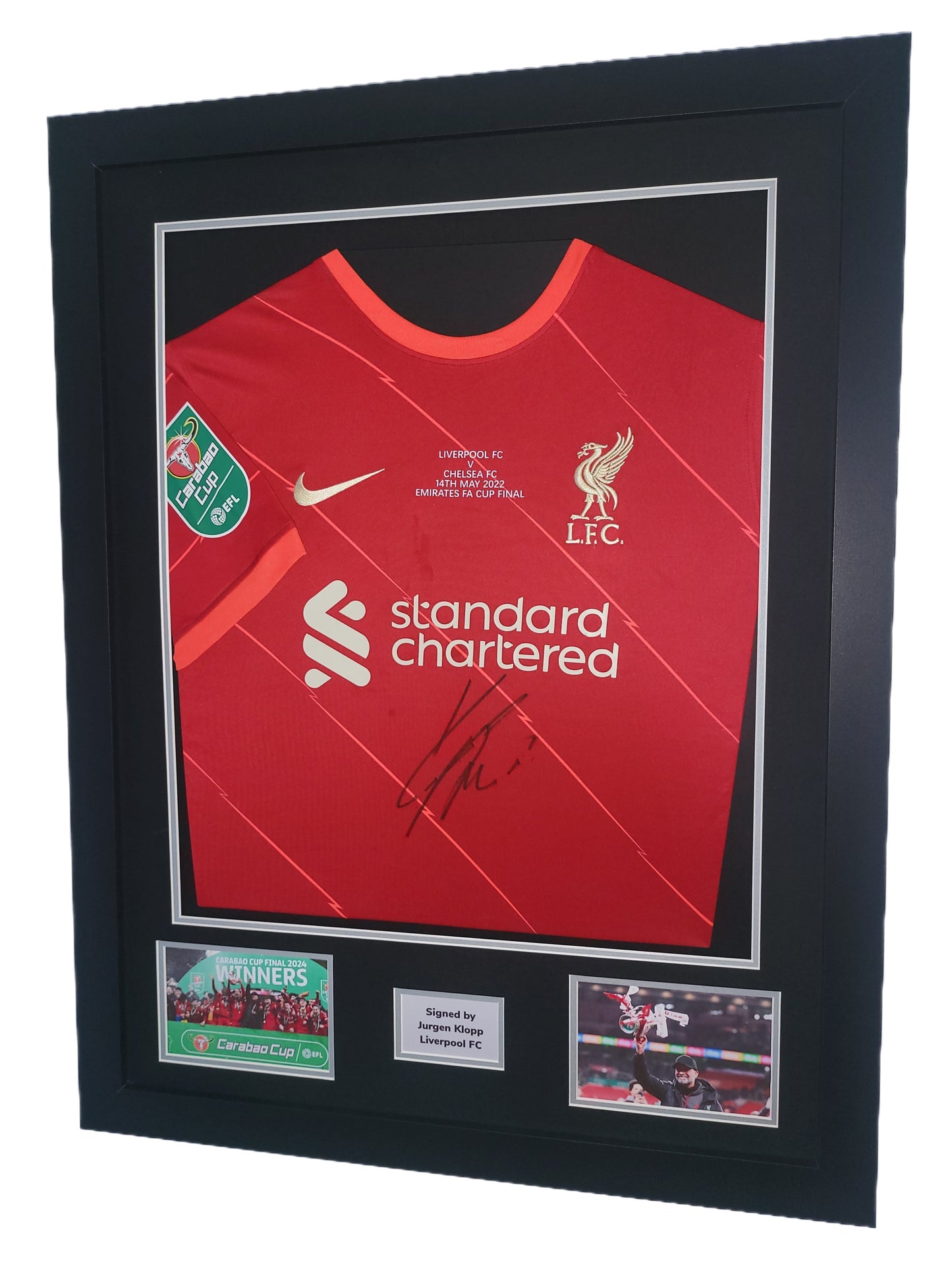 Jurgen Klopp Hand Signed Liverpool Home Carabao Cup Final 2021/22 Framed Shirt with COA