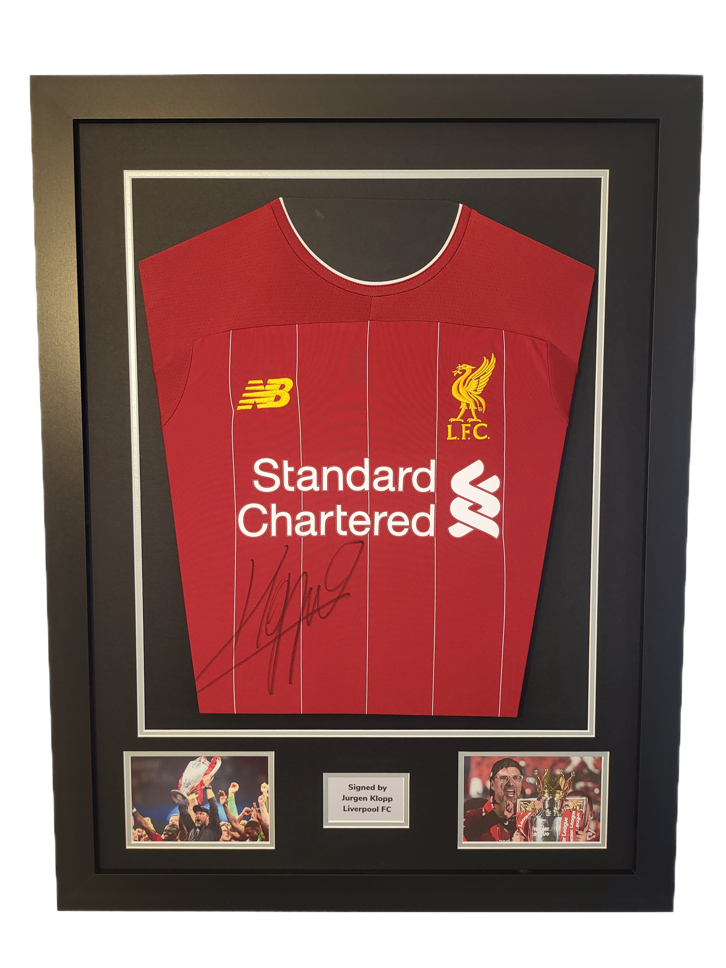 Jurgen Klopp Front Signed Liverpool Home 2019 Premier League Winning Framed Shirt with COA