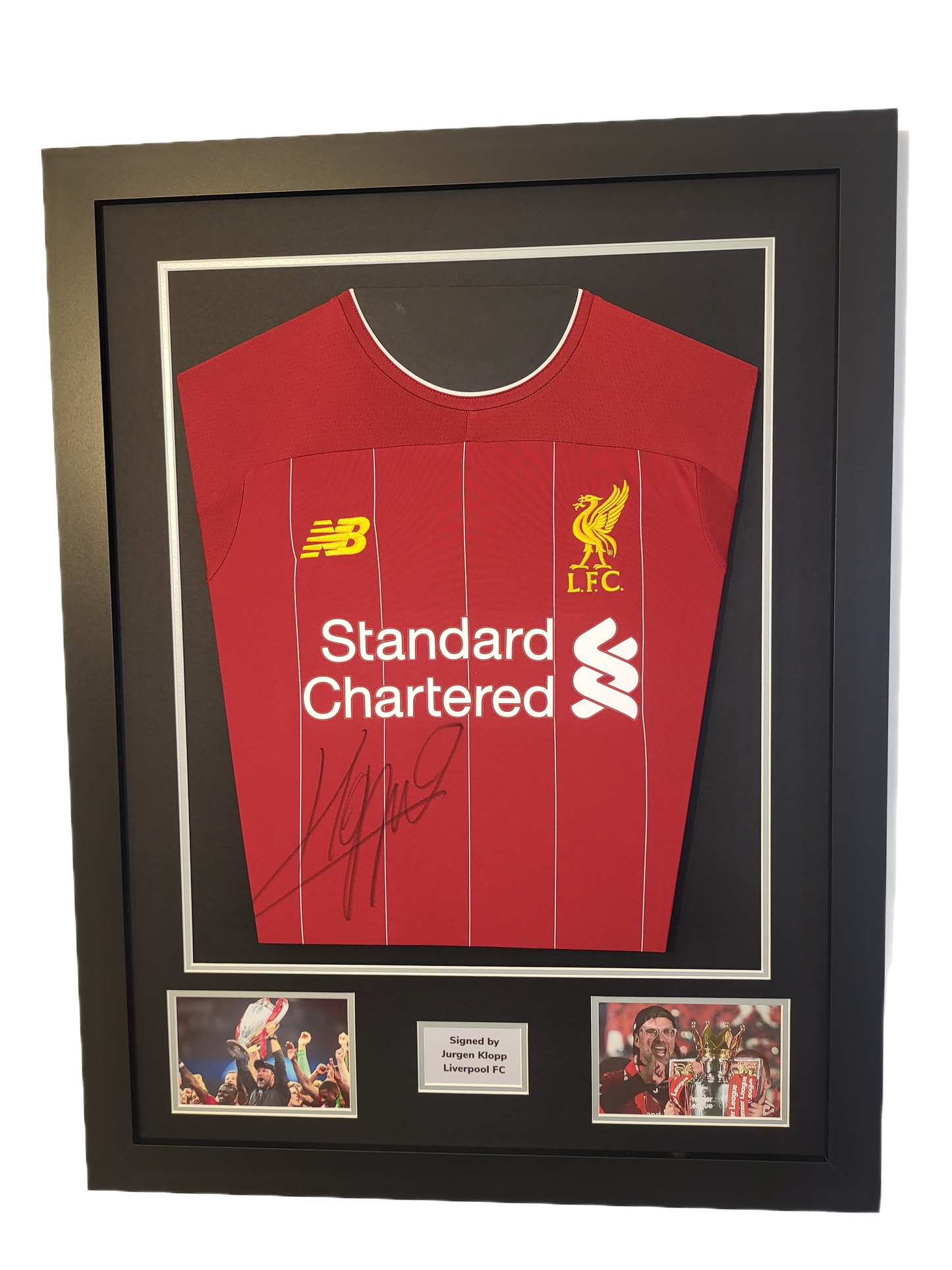 Jurgen Klopp Front Signed Liverpool Home 2019 Premier League Winning Framed Shirt with COA