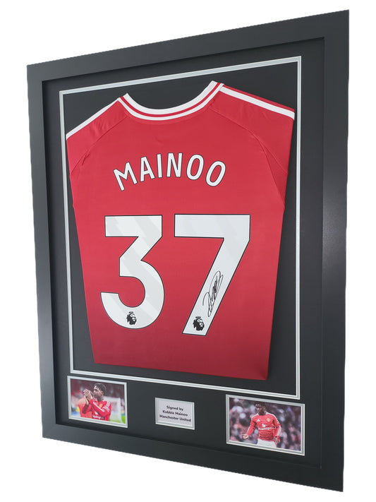 Kobbie Mainoo Hand Signed Manchester United Home 2024/25 Framed Shirt with COA