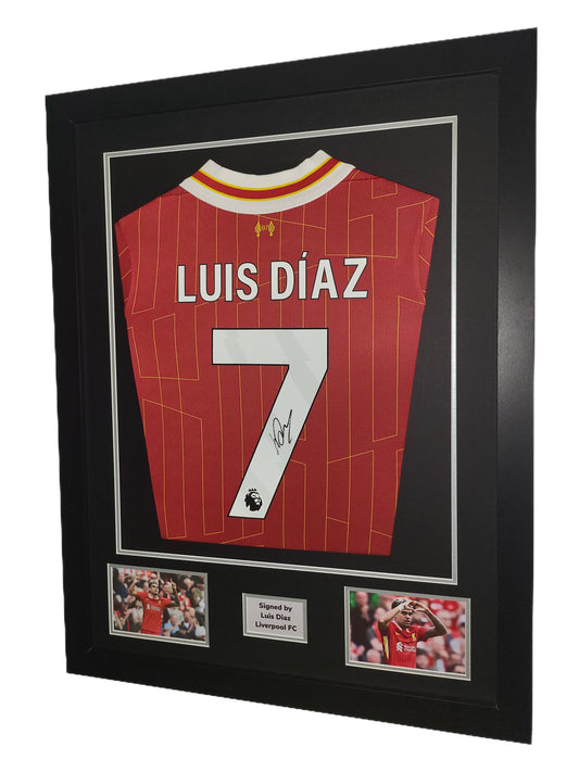 Luis Diaz Hand Signed Liverpool FC Home 2024/25 Framed Shirt with COA