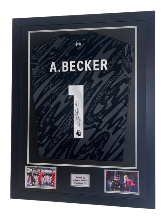 Alisson Becker Hand Signed Liverpool Black 2024/25 Framed Shirt with COA