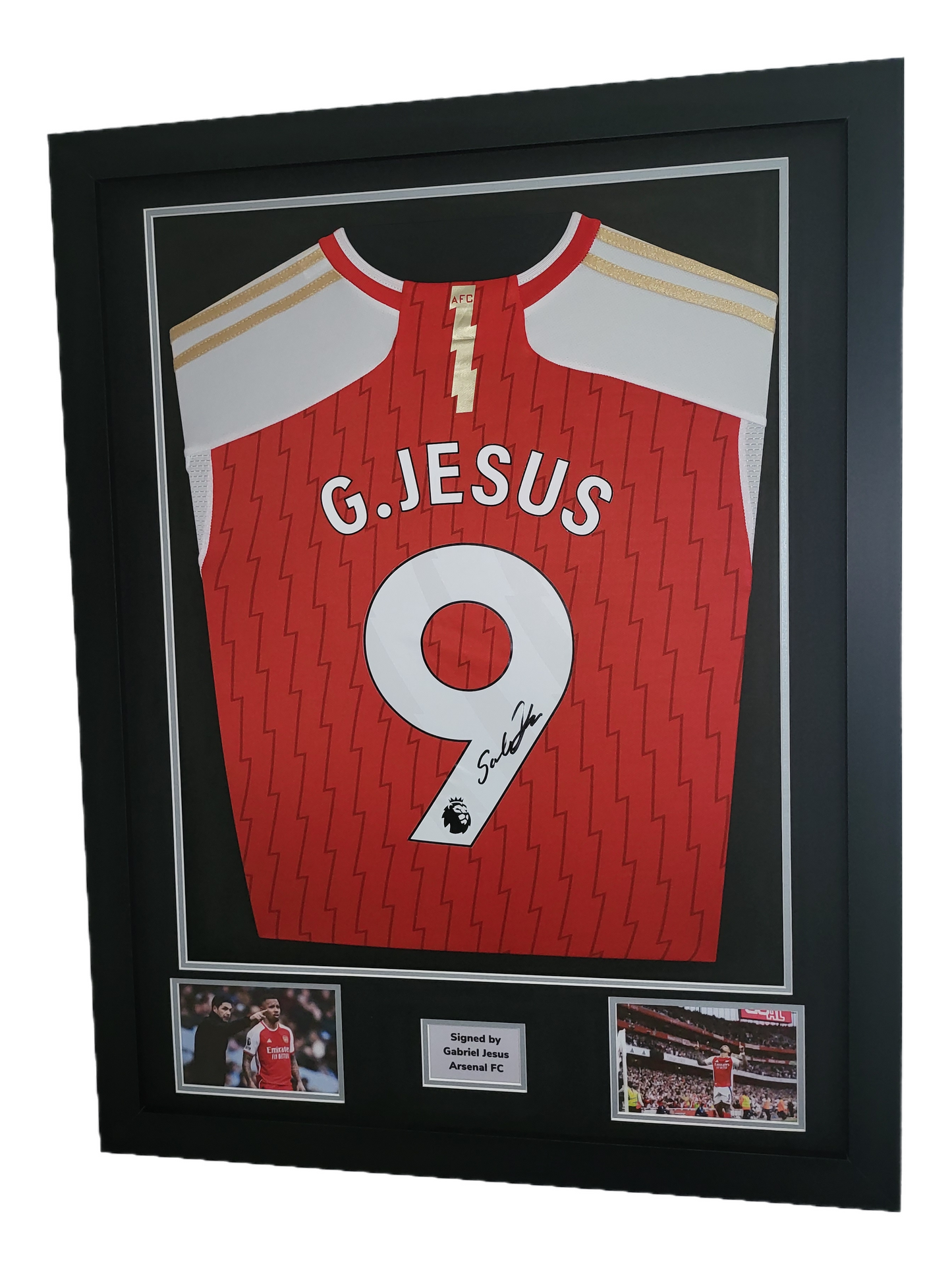 Gabriel Jesus Hand Signed Arsenal FC Home 2023/2024 Framed Shirt with COA