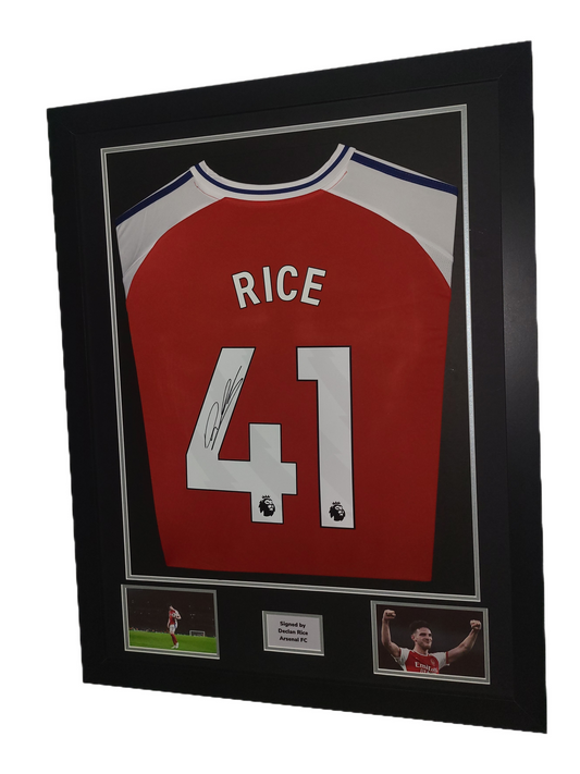 Declan Rice Hand Signed Arsenal FC Home 2024/25 Framed Shirt with COA