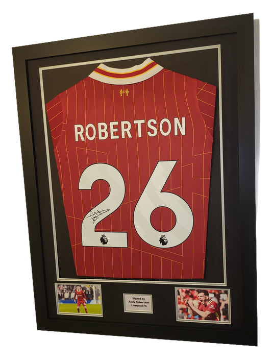 Andy Robertson Hand Signed Liverpool FC Home 2024/25 Framed Shirt with COA