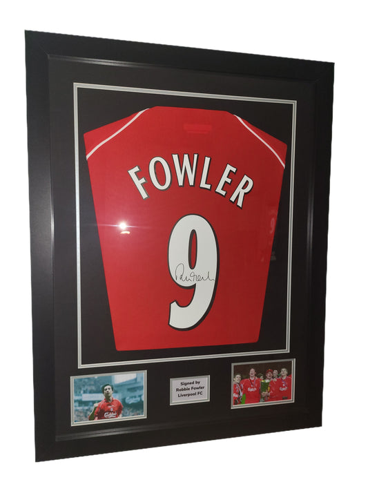 Robbie Fowler Hand Signed Liverpool Home 2000/2001 Framed Shirt with COA