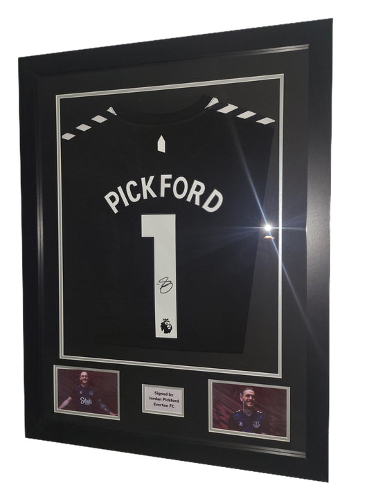 Jordan Pickford Hand Signed Everton Away 2023/24 Framed Shirt with COA