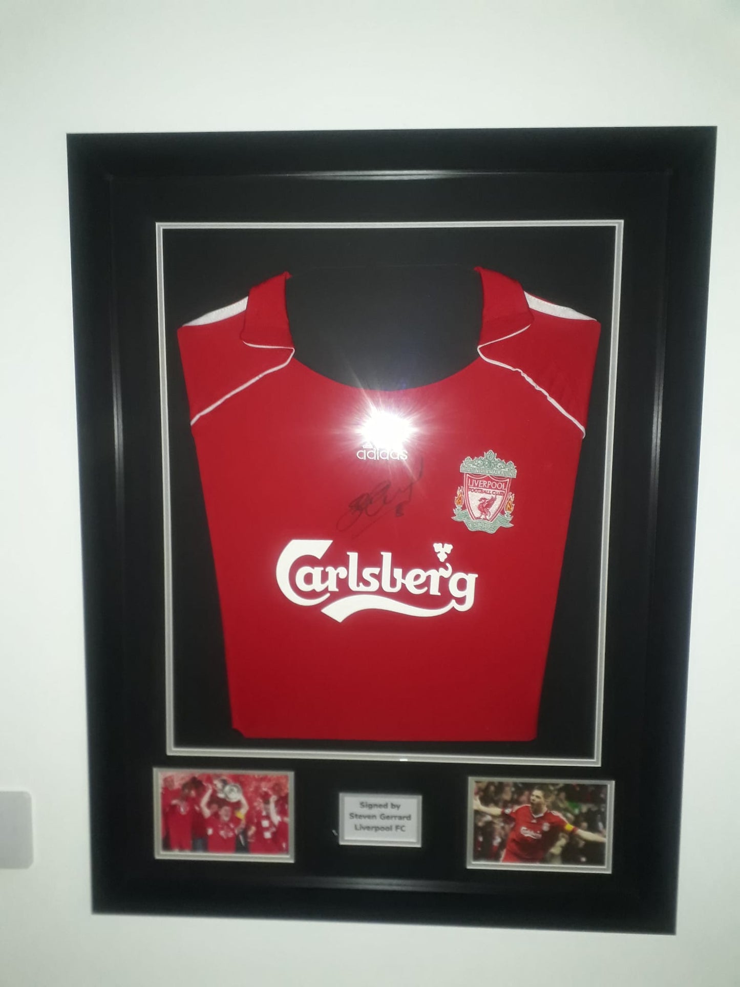 Steven Gerrard Front Signed Liverpool FC Framed Shirt with COA