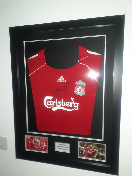 Steven Gerrard Front Signed Liverpool FC Framed Shirt with COA