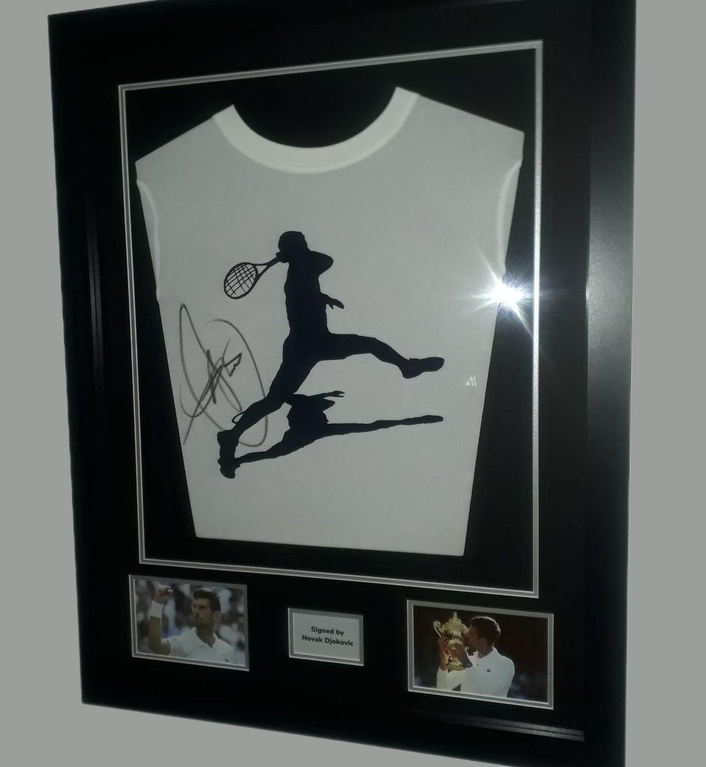 Novak Djokovic Hand Signed Lacoste Framed Shirt with COA