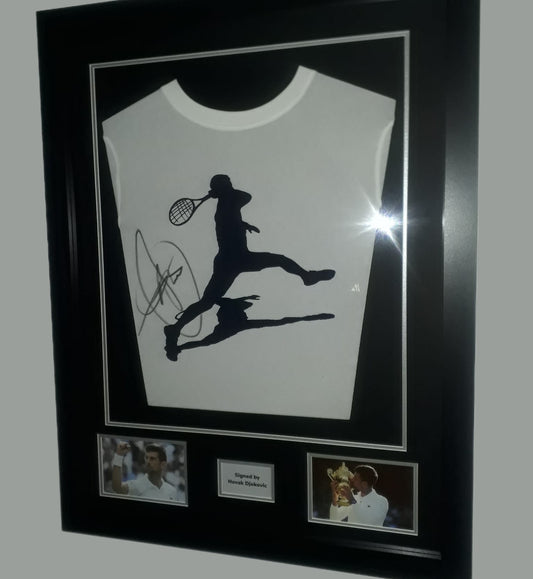 Novak Djokovic Hand Signed Lacoste Framed Shirt with COA