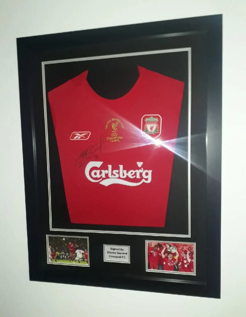 Steven Gerrard Signed Liverpool FC Istanbul 2005 Framed Shirt with COA