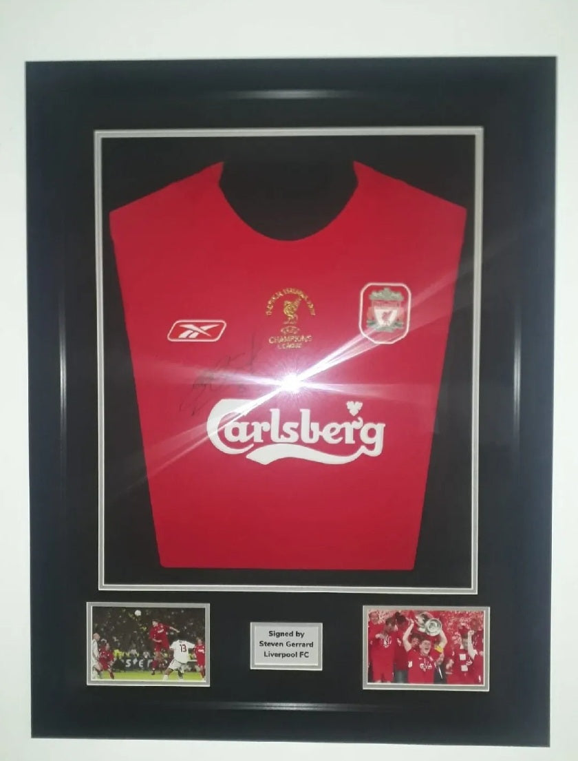 Steven Gerrard Signed Liverpool FC Istanbul 2005 Framed Shirt with COA