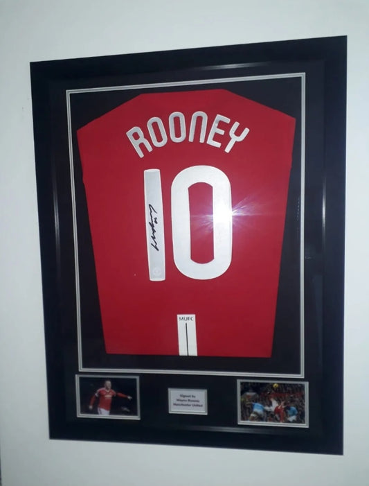 Wayne Rooney Signed Manchester United Champions League Framed Shirt with COA