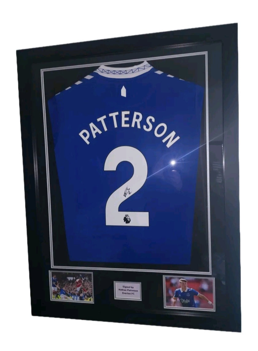 Nathan Patterson Hand Signed Everton Home 2023/24 Framed Shirt