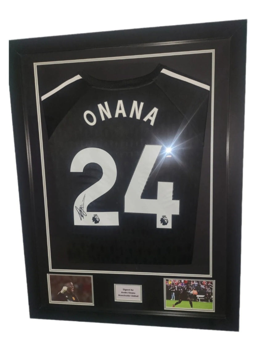 Andre Onana Signed Manchester United Away 2023/2024 Shirt Framed with COA