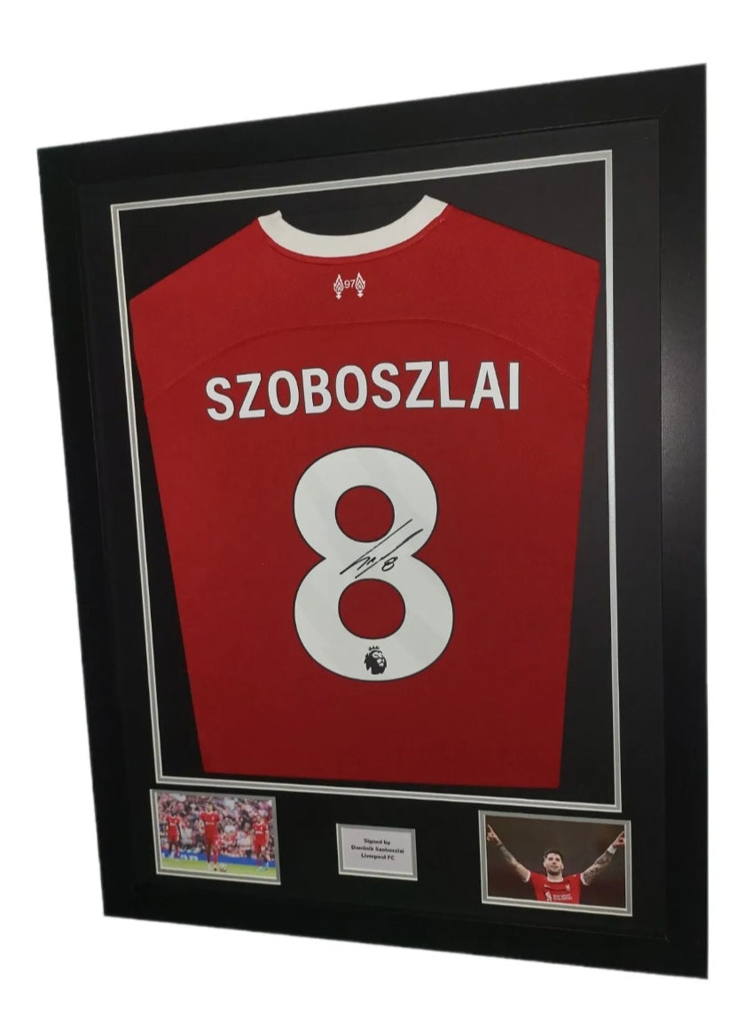 Dominik Szoboszlai Liverpool FC 23/24 Home Framed Shirt with COA