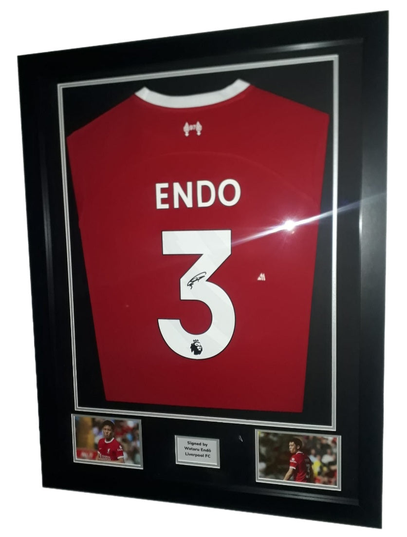 Endo Hand Signed Liverpool FC Home 2023/2024 Framed Shirt with COA