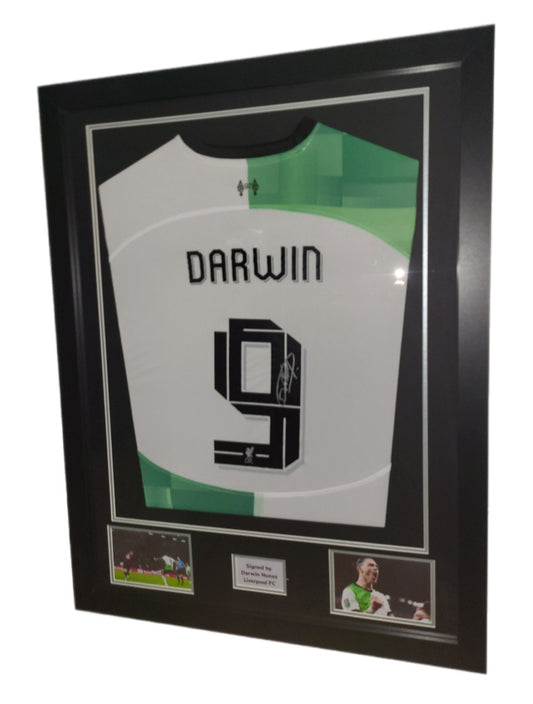 Darwin Nunez Hand Signed Liverpool Away 2023/24 Framed Shirt with COA and LFC nameset