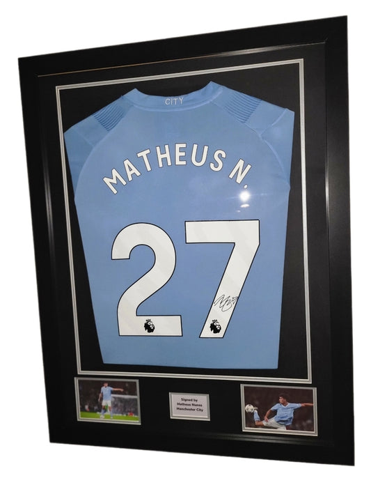 Matheus Nunes Manchester City 2023/24 signed Framed Shirt with COA