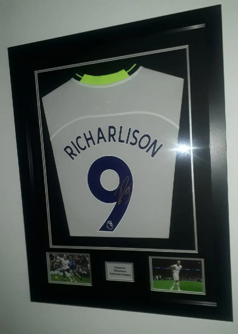 Richarlison Signed Tottenham Hotspur 2022/23 Home Framed Shirt with COA